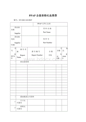 PPAP全套表格吐血推荐.docx