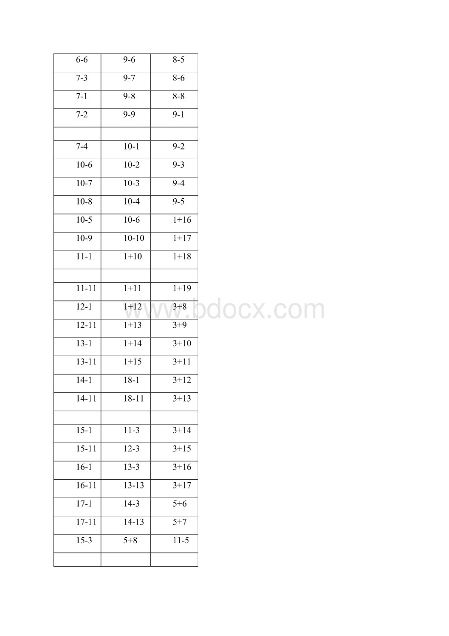 20以内加减算术卡片打印版Word版Word文档格式.docx_第2页