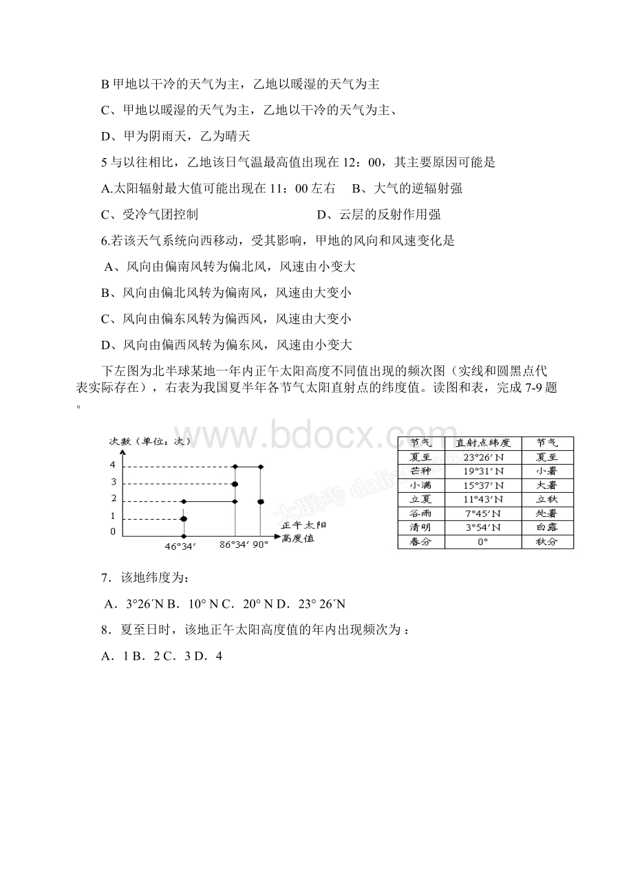 河北省冀州市届高三文综仿真训练B卷一.docx_第2页