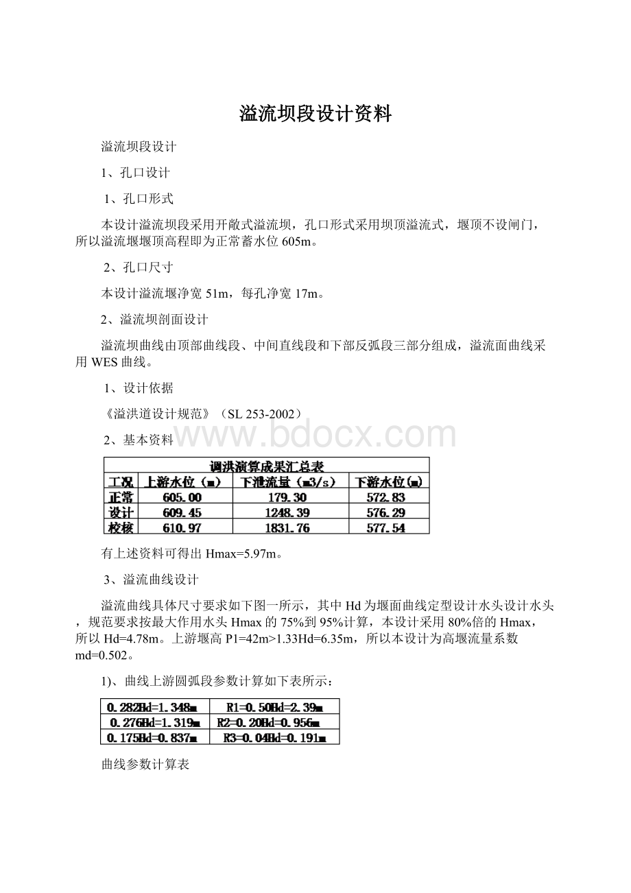 溢流坝段设计资料.docx