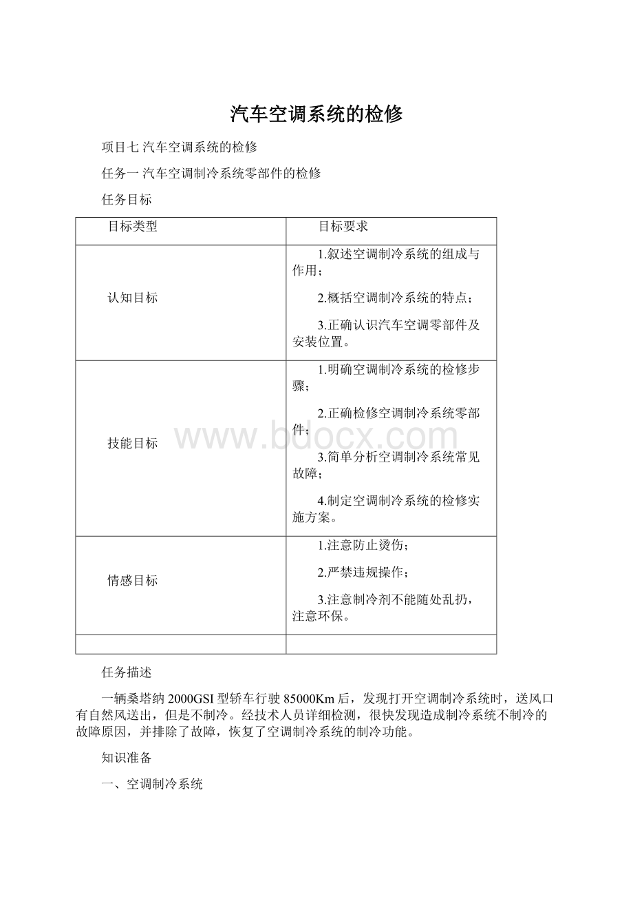 汽车空调系统的检修.docx_第1页