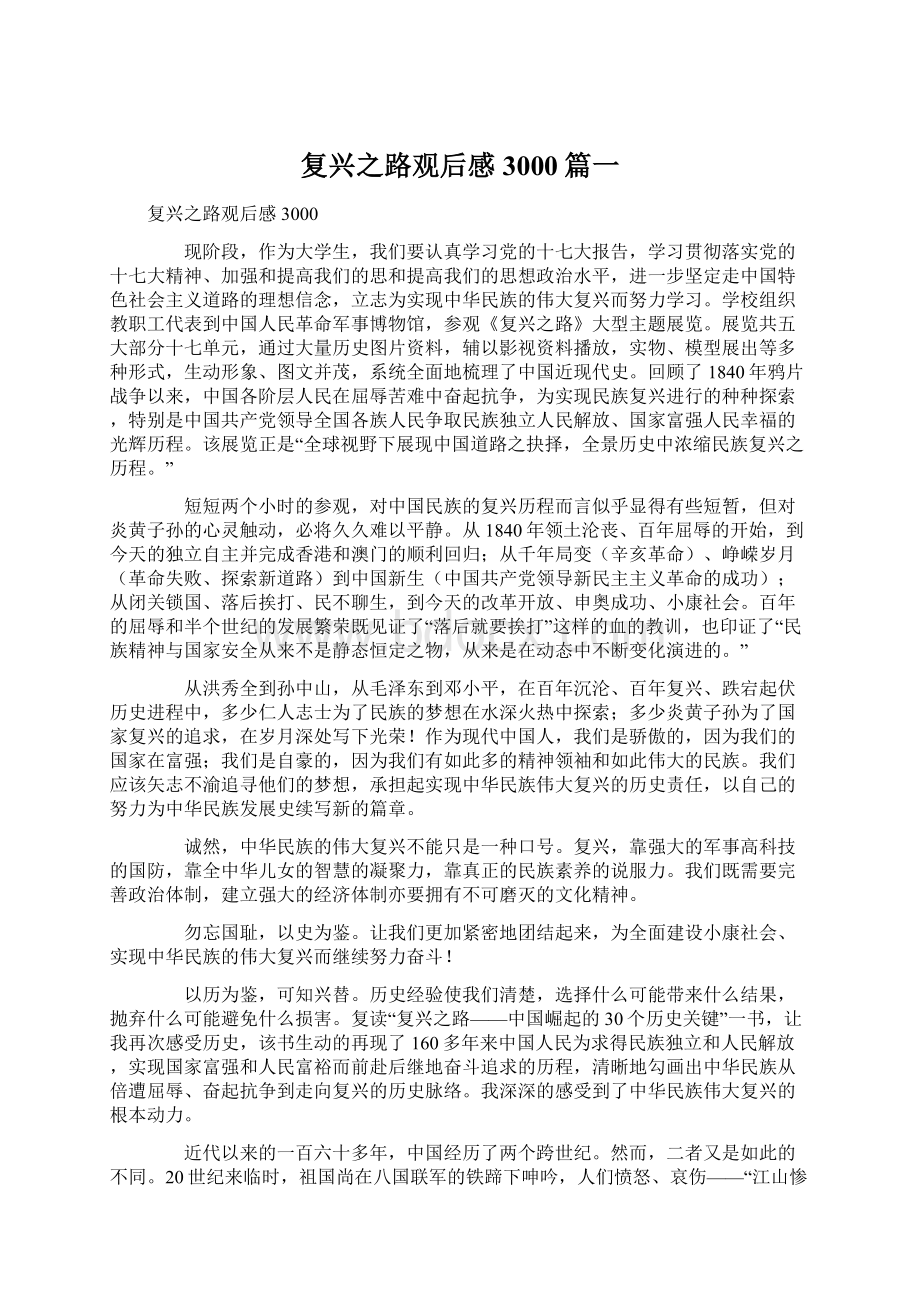 复兴之路观后感3000篇一Word下载.docx