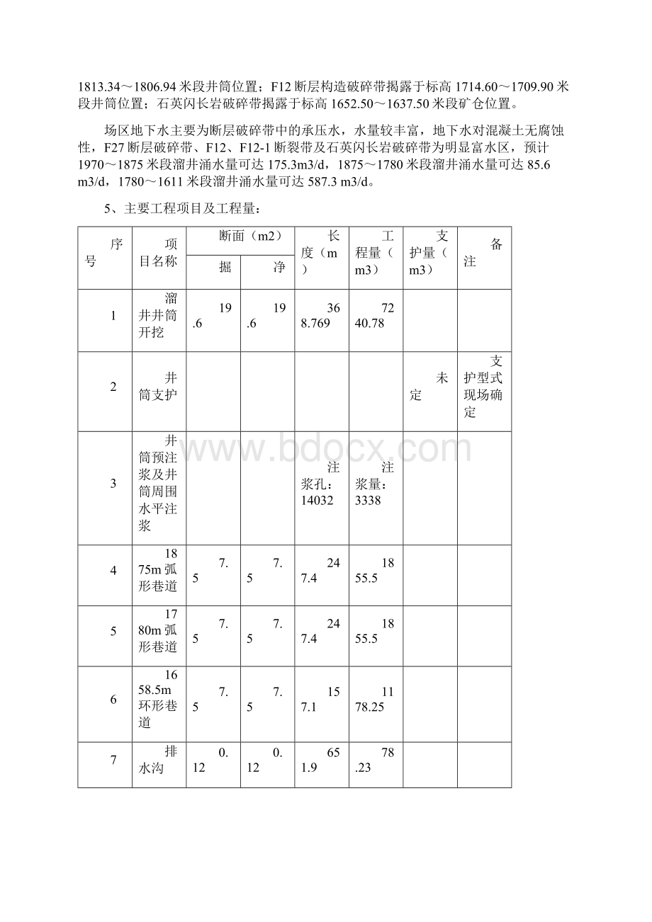 四川某铁矿平硐溜井系统2号溜井施工方案Word文档格式.docx_第2页