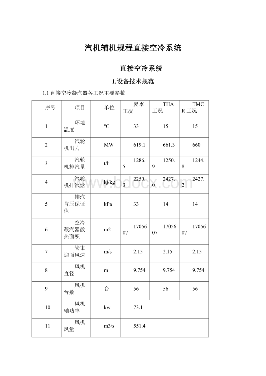 汽机辅机规程直接空冷系统.docx