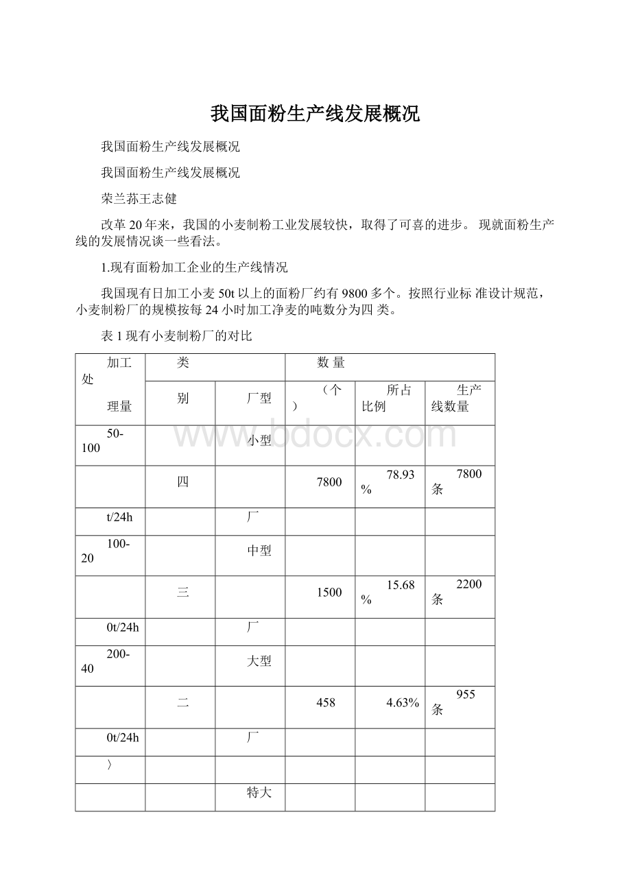 我国面粉生产线发展概况Word格式.docx_第1页