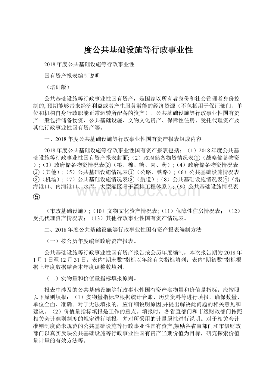 度公共基础设施等行政事业性文档格式.docx