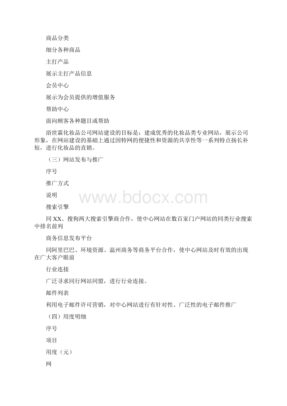 化妆品网站策划书精选多篇活动方案doc.docx_第3页