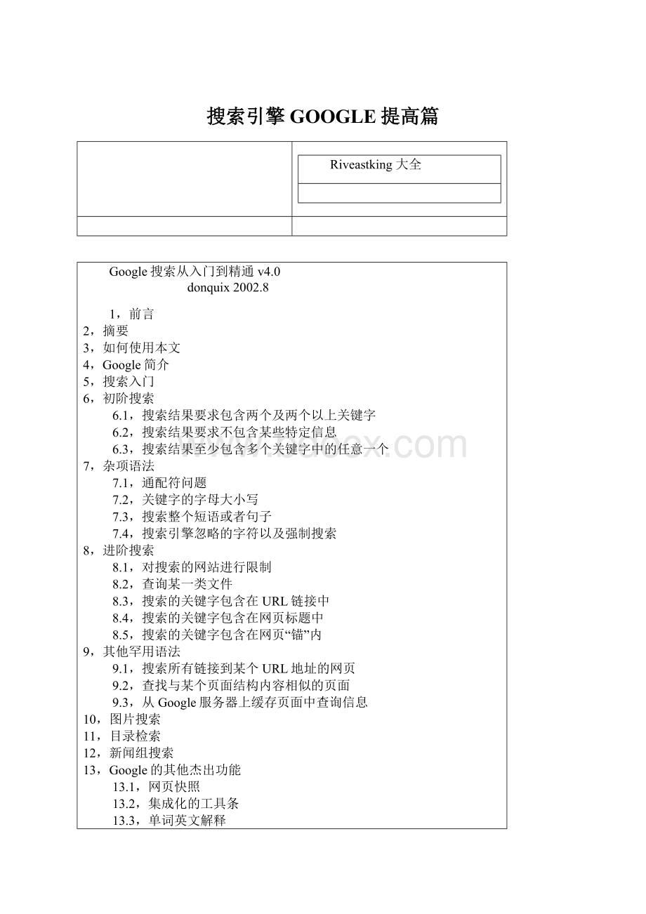 搜索引擎GOOGLE提高篇.docx_第1页