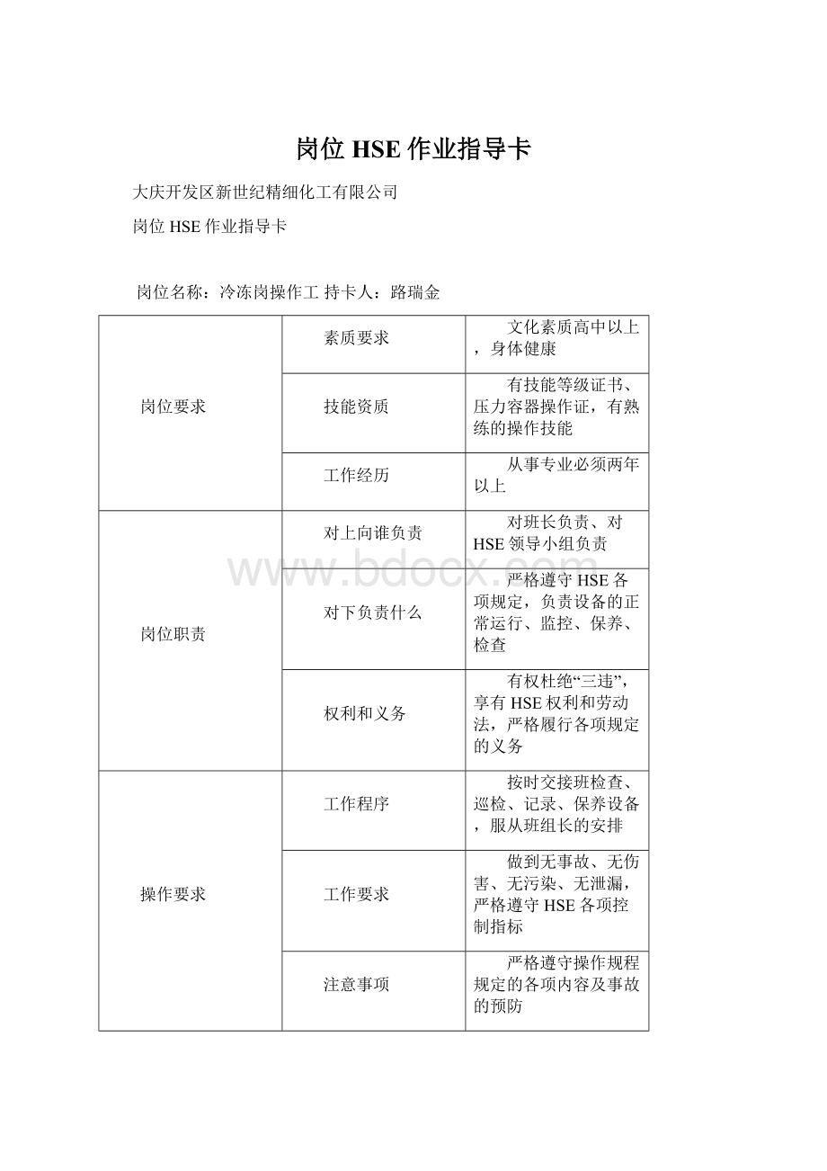 岗位HSE作业指导卡Word文件下载.docx_第1页