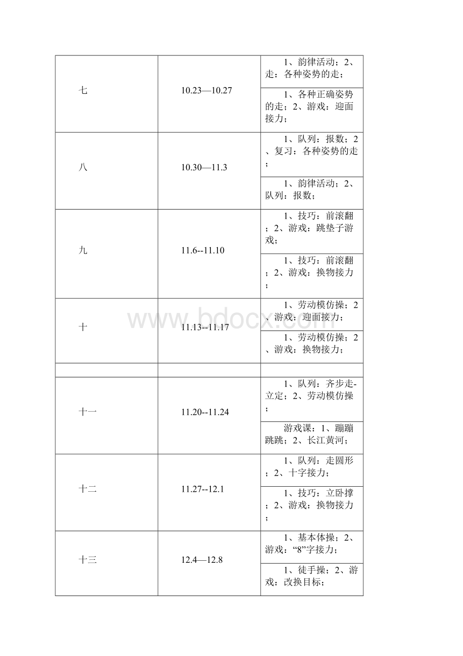 小学一年级体育教学进度表doc.docx_第2页