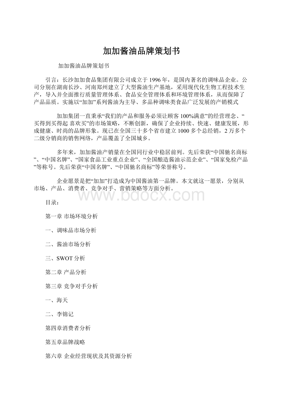 加加酱油品牌策划书.docx