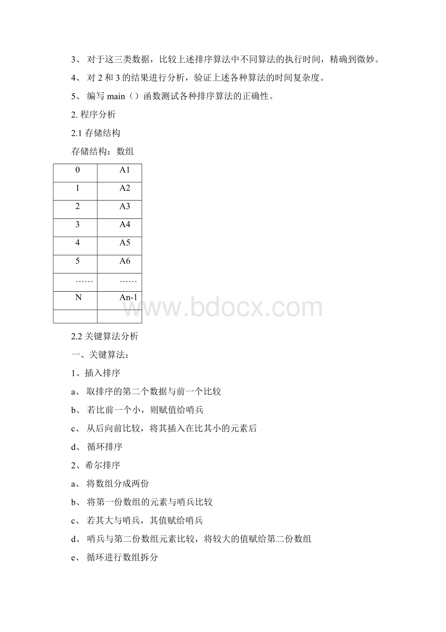 大数据结构实验四题目一排序实验报告材料.docx_第2页