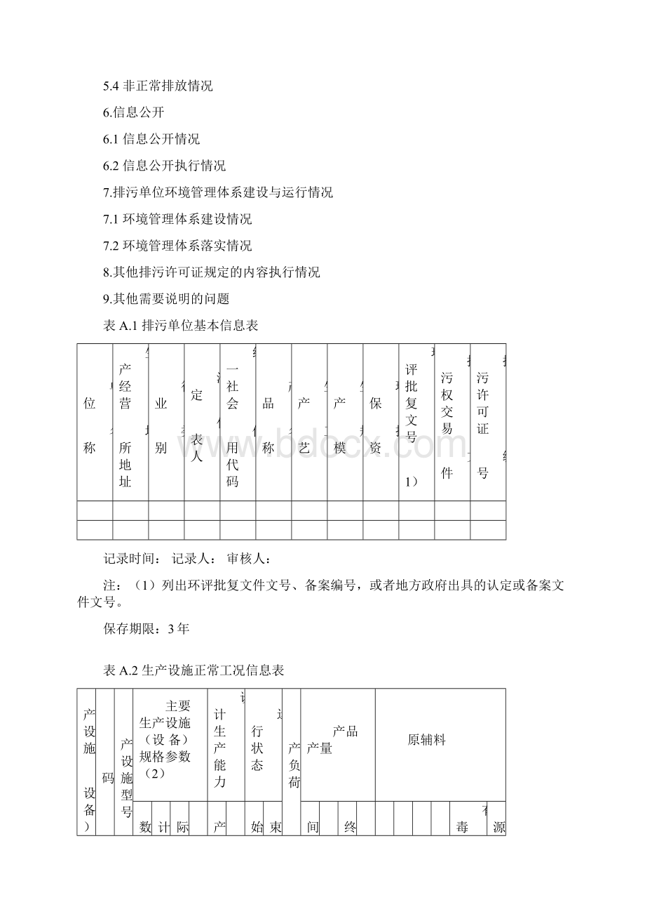 新版企业环境管理台账模板Word文件下载.docx_第2页