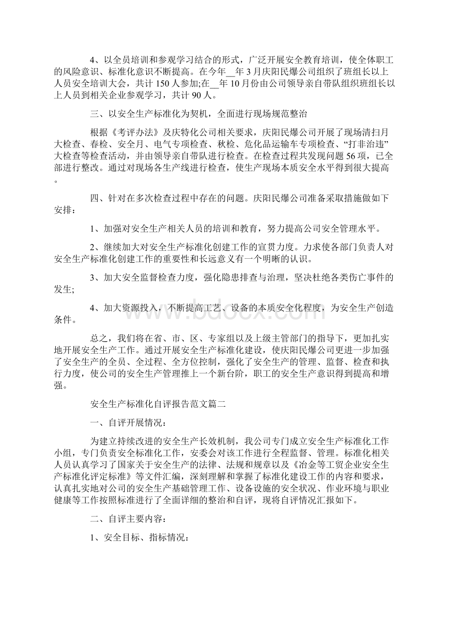 安全生产标准化自评报告范文精选.docx_第2页