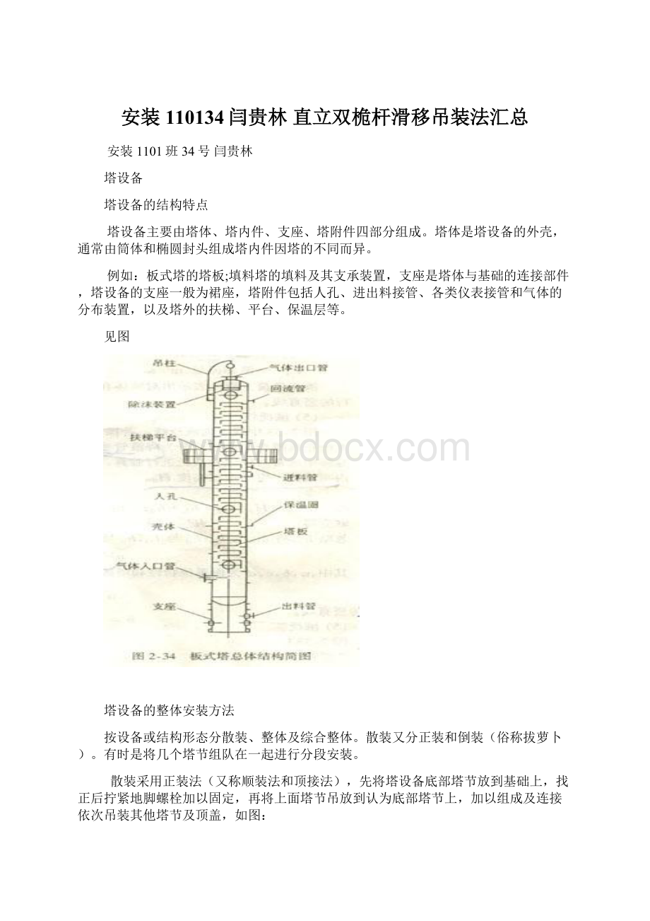 安装110134闫贵林 直立双桅杆滑移吊装法汇总Word格式.docx_第1页