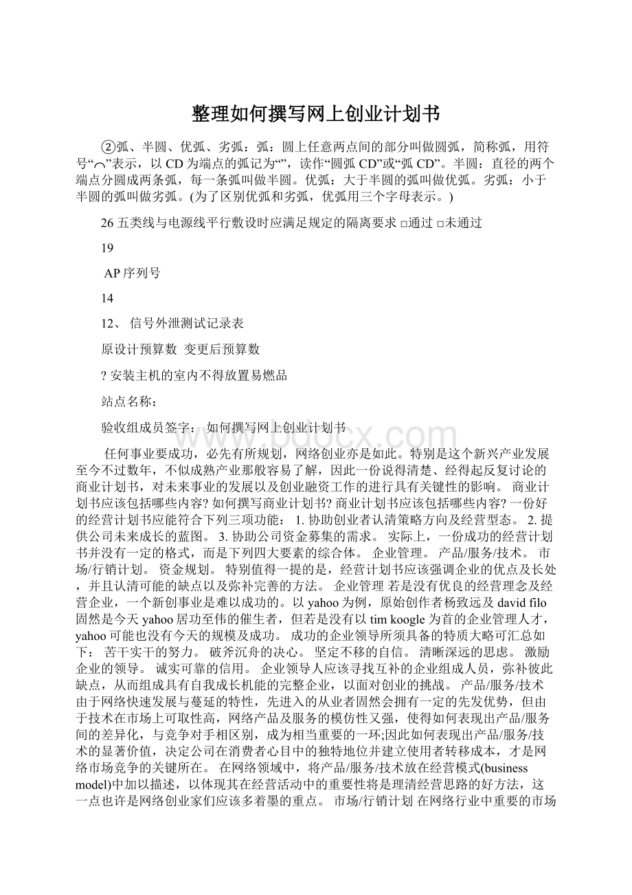 整理如何撰写网上创业计划书Word文档下载推荐.docx_第1页