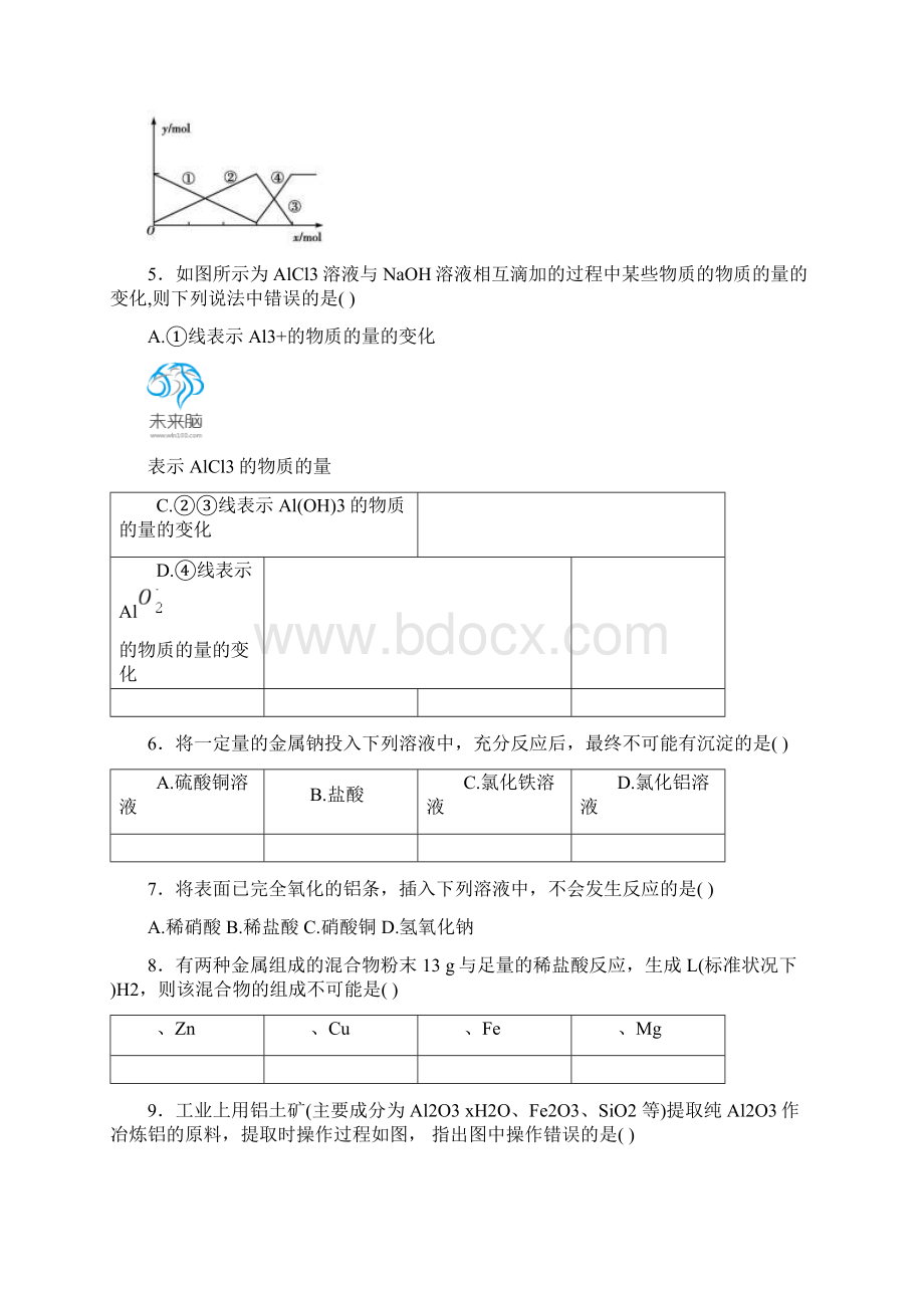 苏教版必修一铝铁铜练习及答案文档格式.docx_第3页