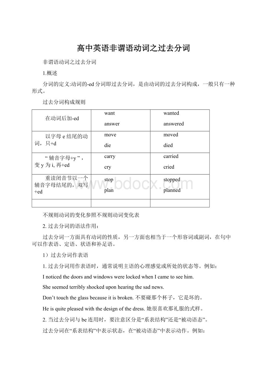 高中英语非谓语动词之过去分词Word下载.docx_第1页