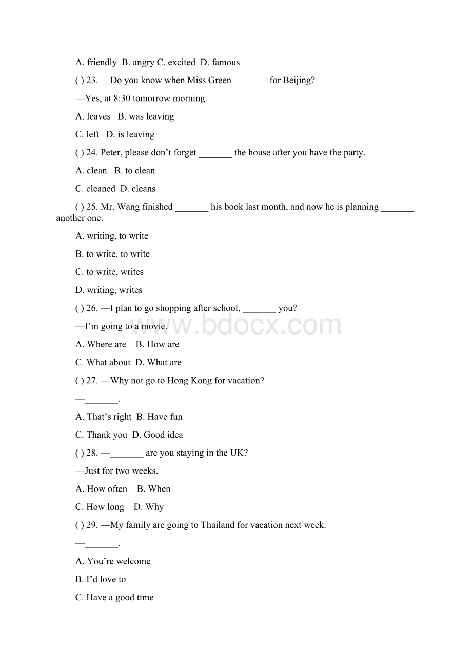 Unit 3 What are you doing for vacation试题2.docx_第2页