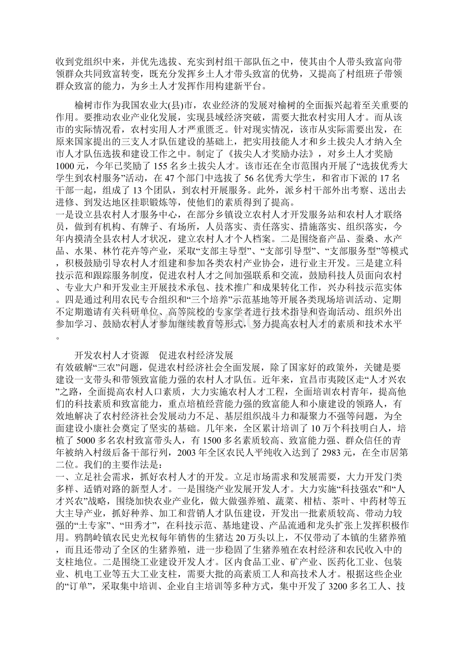 加强农村能人队伍建设 构建社会主义新农村Word文档下载推荐.docx_第3页