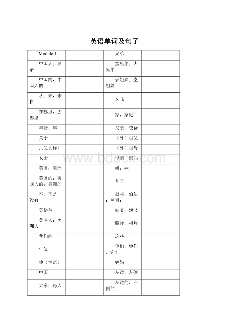 英语单词及句子文档格式.docx_第1页