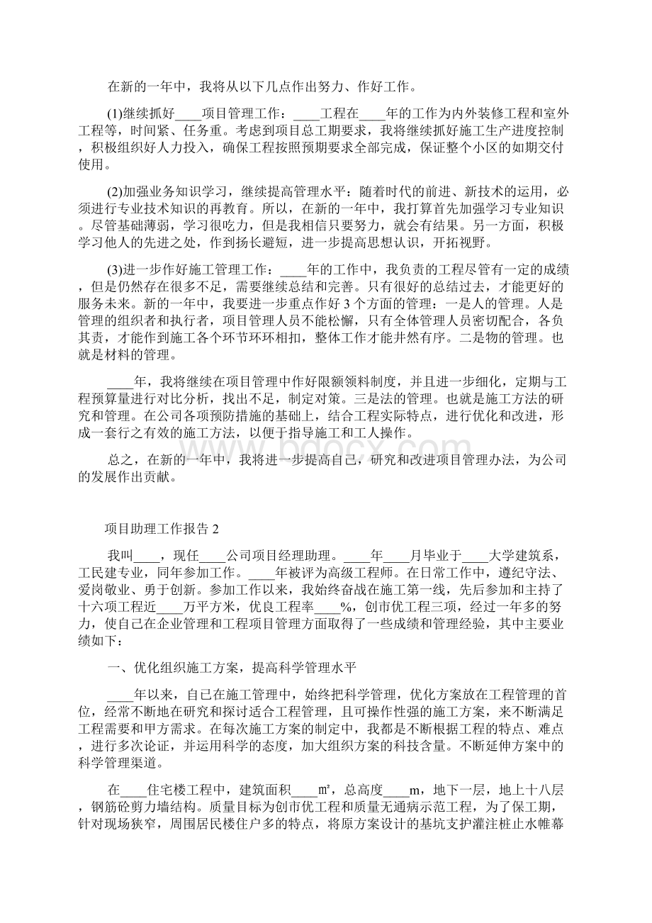 项目助理工作总结报告Word格式.docx_第3页