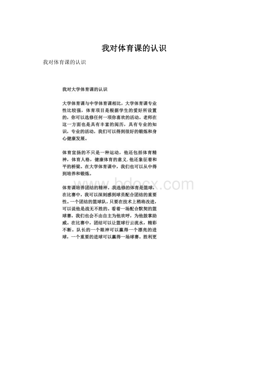 我对体育课的认识Word文档格式.docx