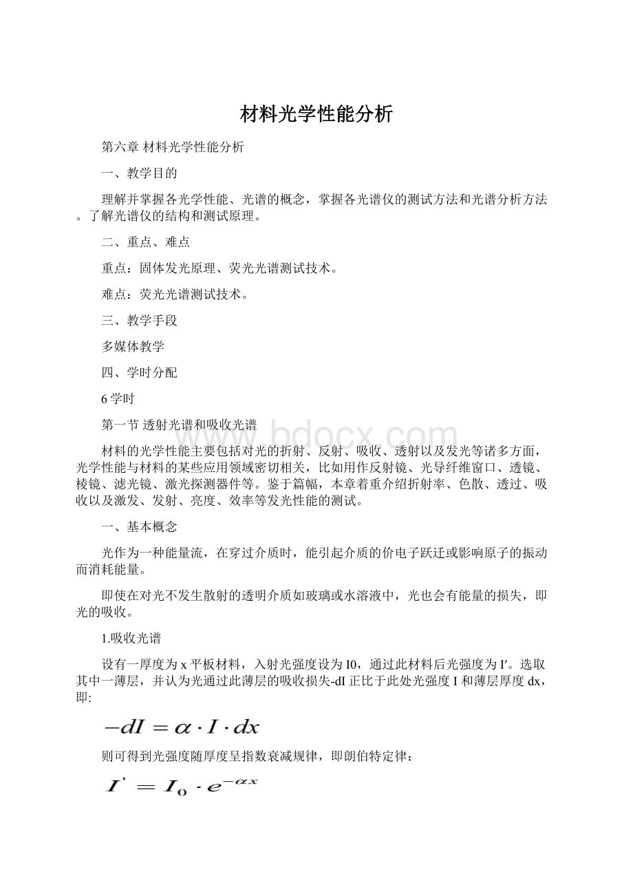 材料光学性能分析.docx