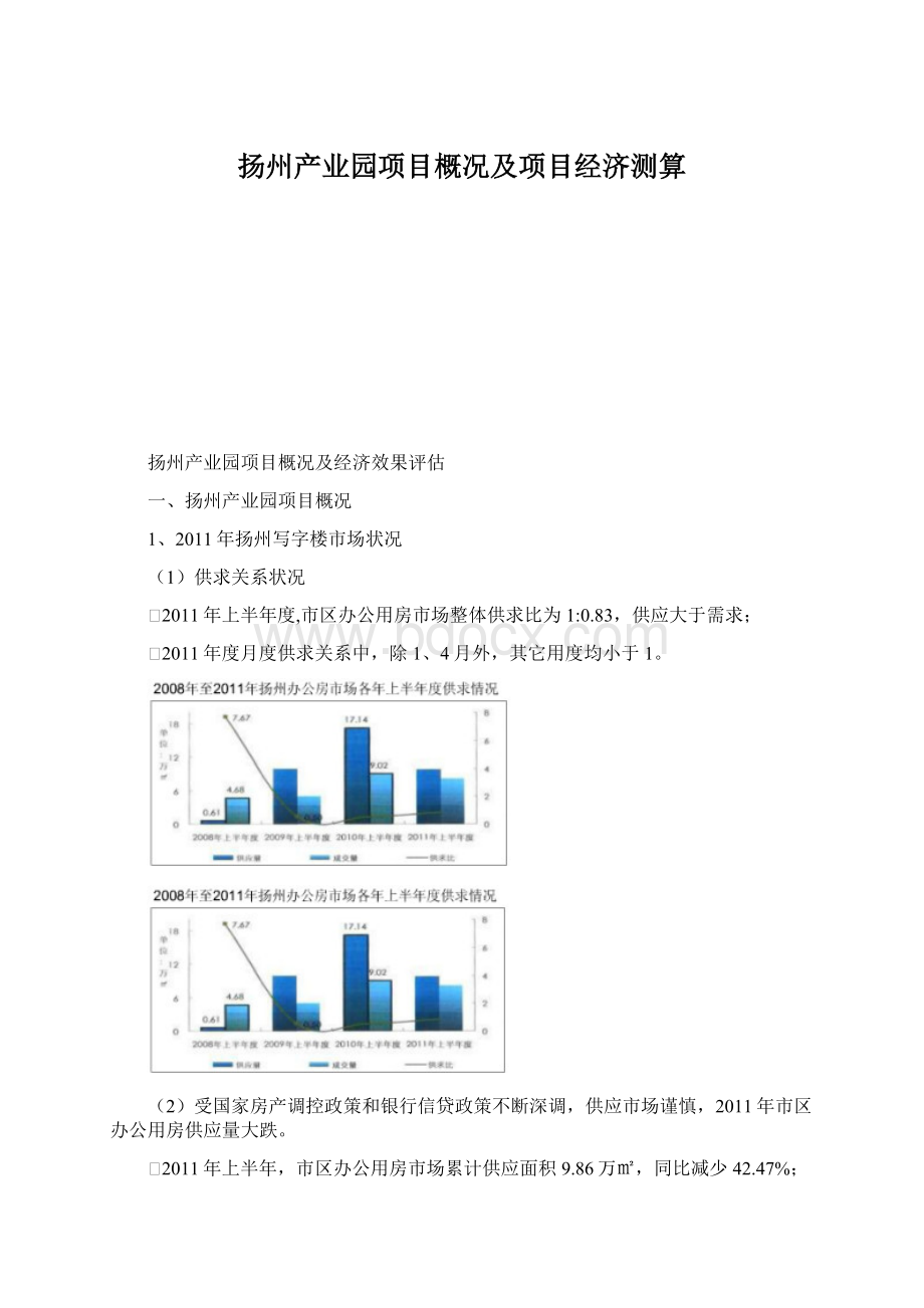 扬州产业园项目概况及项目经济测算Word文档格式.docx_第1页