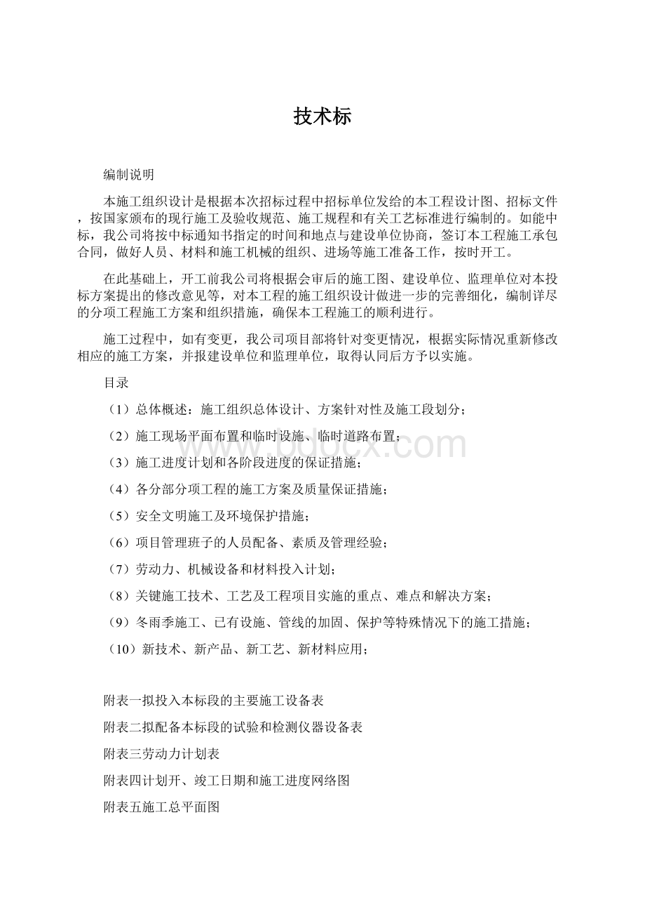 技术标文档格式.docx