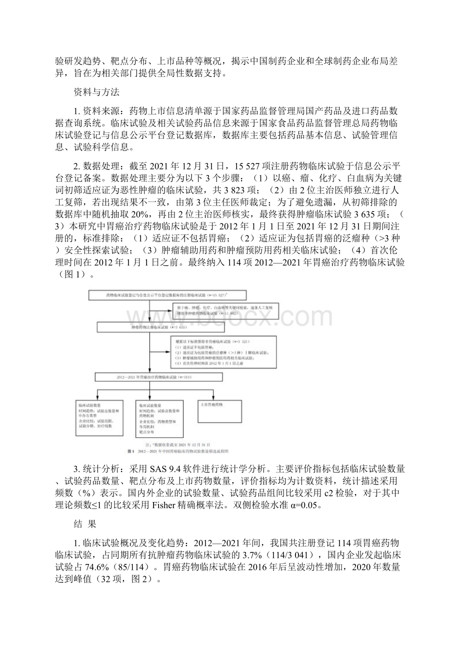 中国胃癌临床试验重点进展全文.docx_第2页