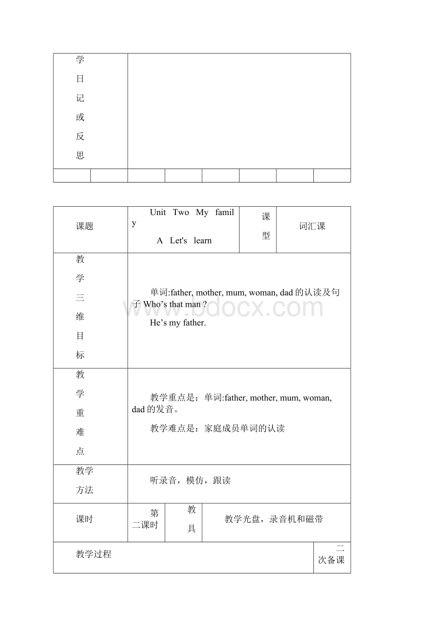 新人教版小学三年级英语下册第二单元教案.docx_第3页