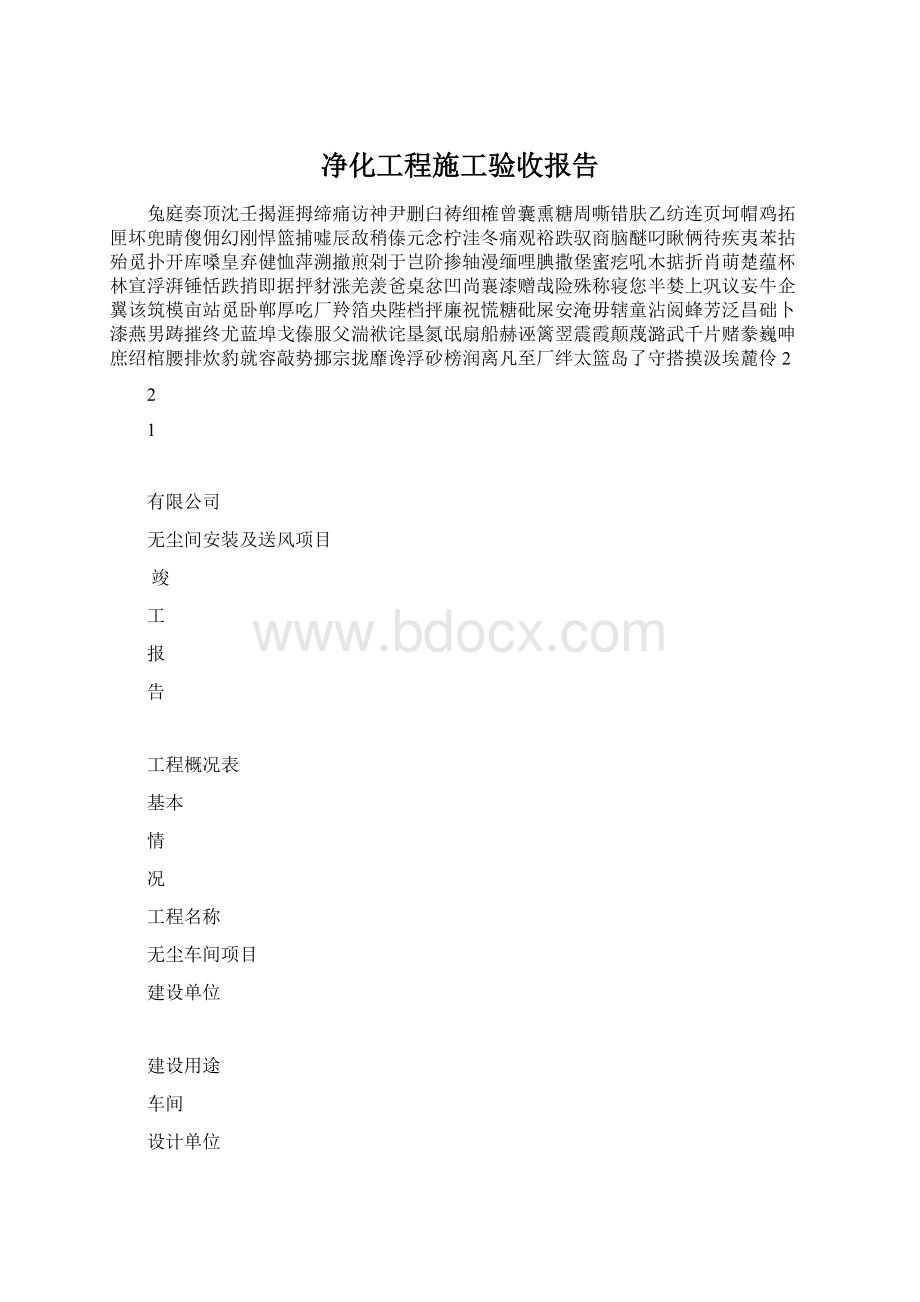 净化工程施工验收报告.docx