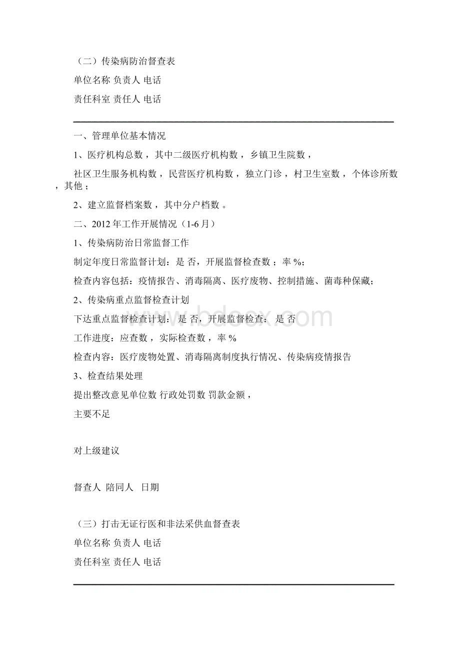 一放射诊疗卫生督查表Word下载.docx_第2页