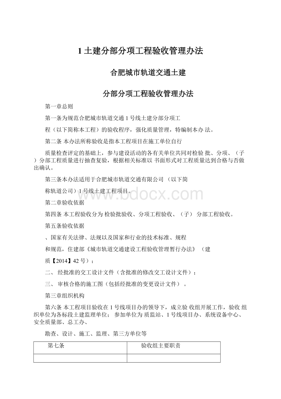 1土建分部分项工程验收管理办法Word格式文档下载.docx