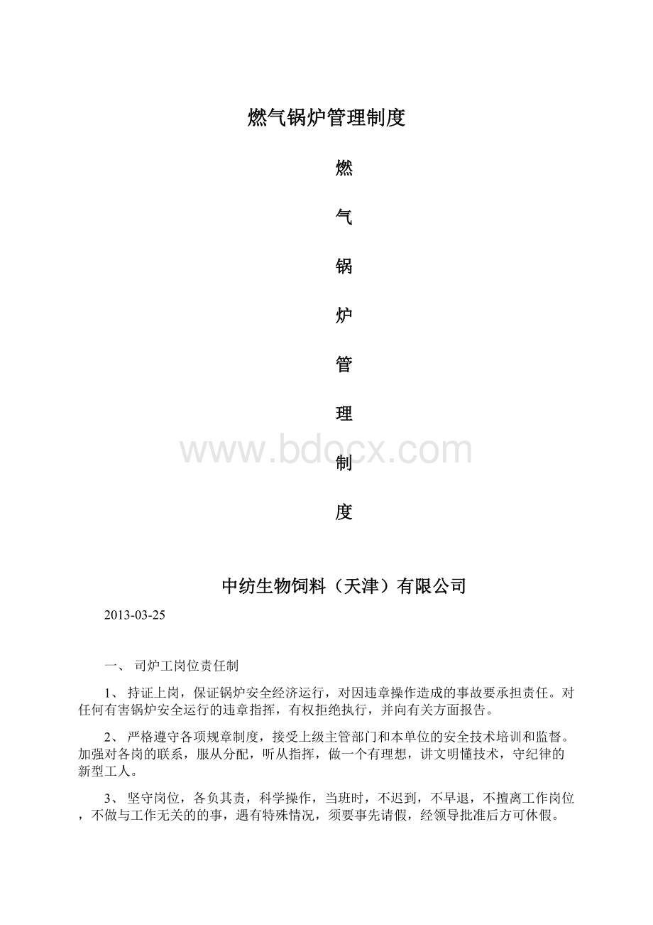 燃气锅炉管理制度Word文档格式.docx_第1页