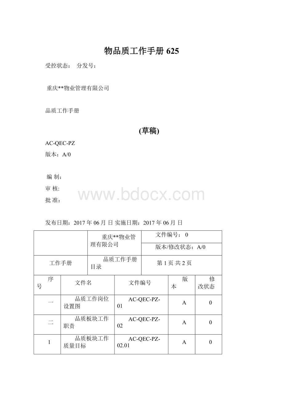 物品质工作手册625Word下载.docx