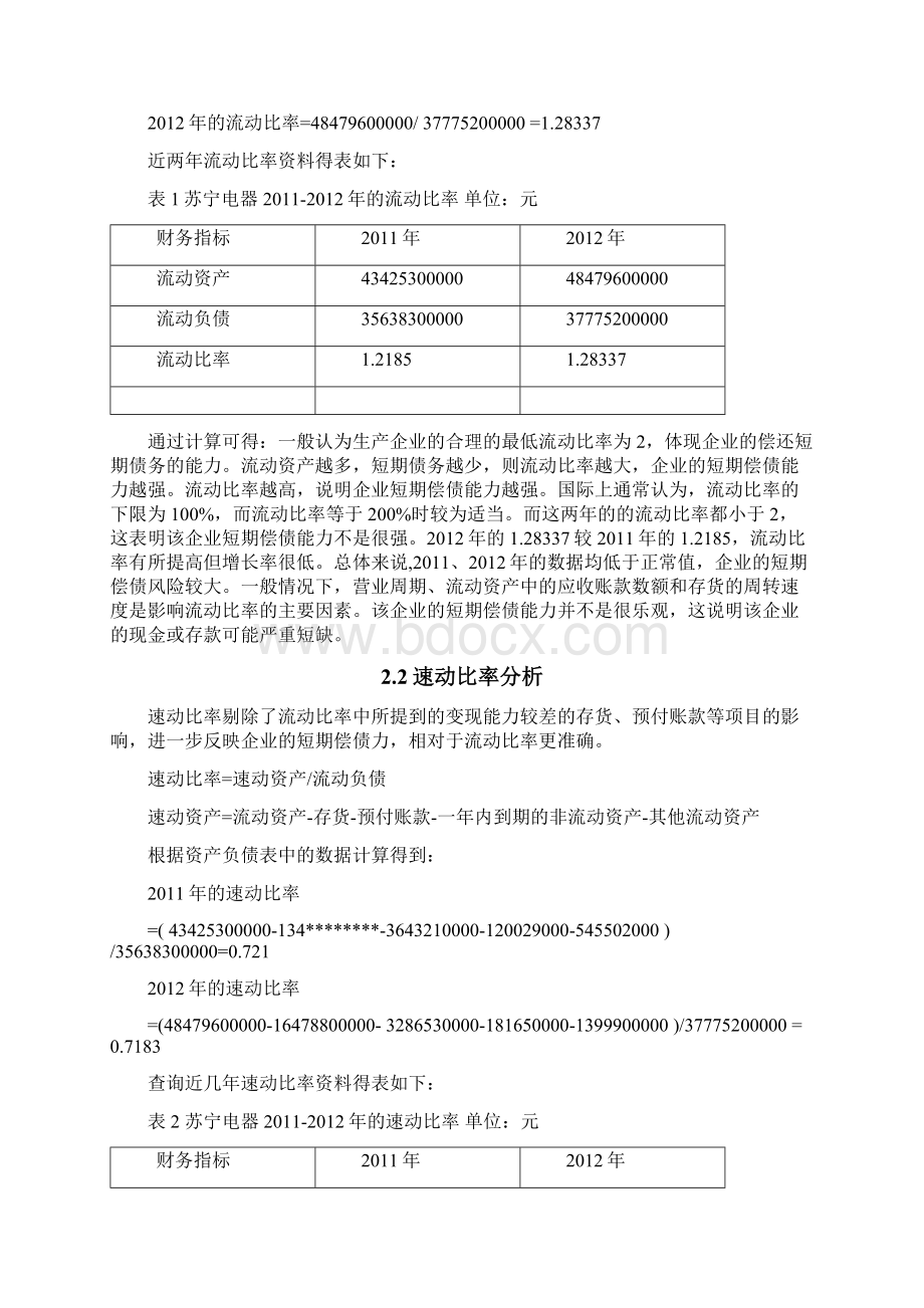 最新苏宁电器资产负债表年报分析.docx_第3页