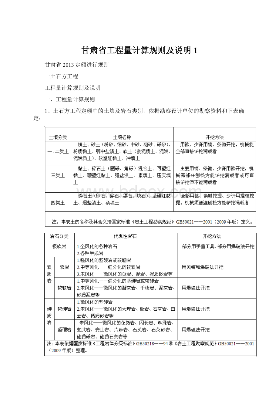 甘肃省工程量计算规则及说明1.docx