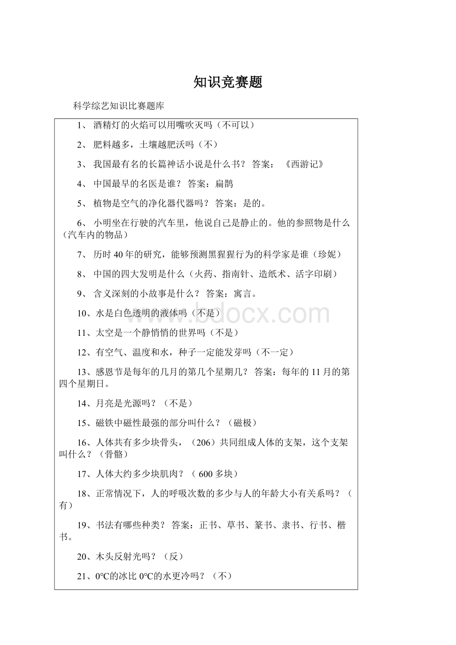 知识竞赛题Word下载.docx