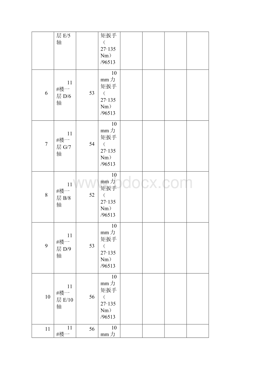 钢管脚手架扣件扭力矩检查表Word文档下载推荐.docx_第2页