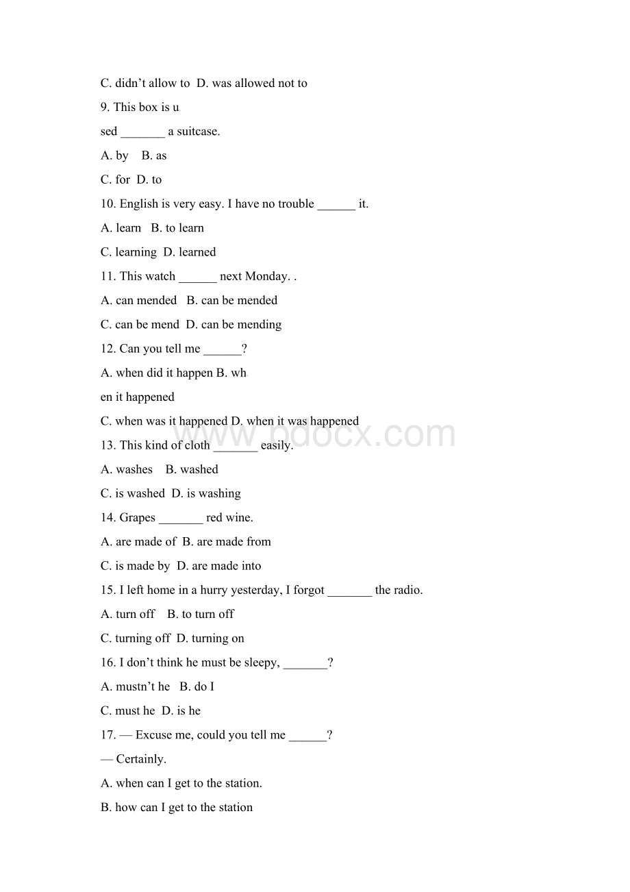 仁爱版英语届九年级上册期末考试试题含答案.docx_第2页