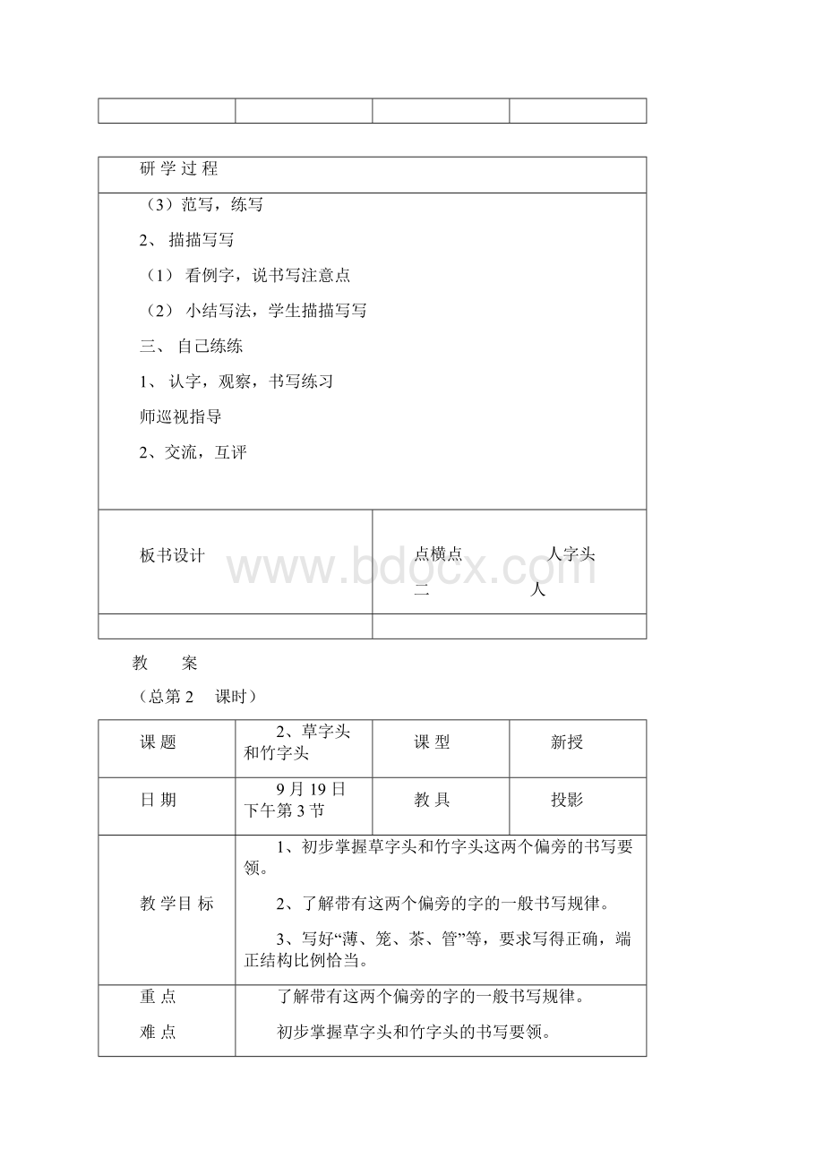 学年小学五年级书法写字课教案全册.docx_第2页