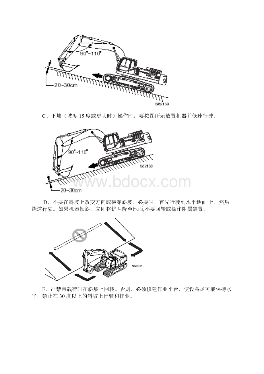 施工设备安全技术液压挖掘机安全操作指南操作手册Word格式文档下载.docx_第3页