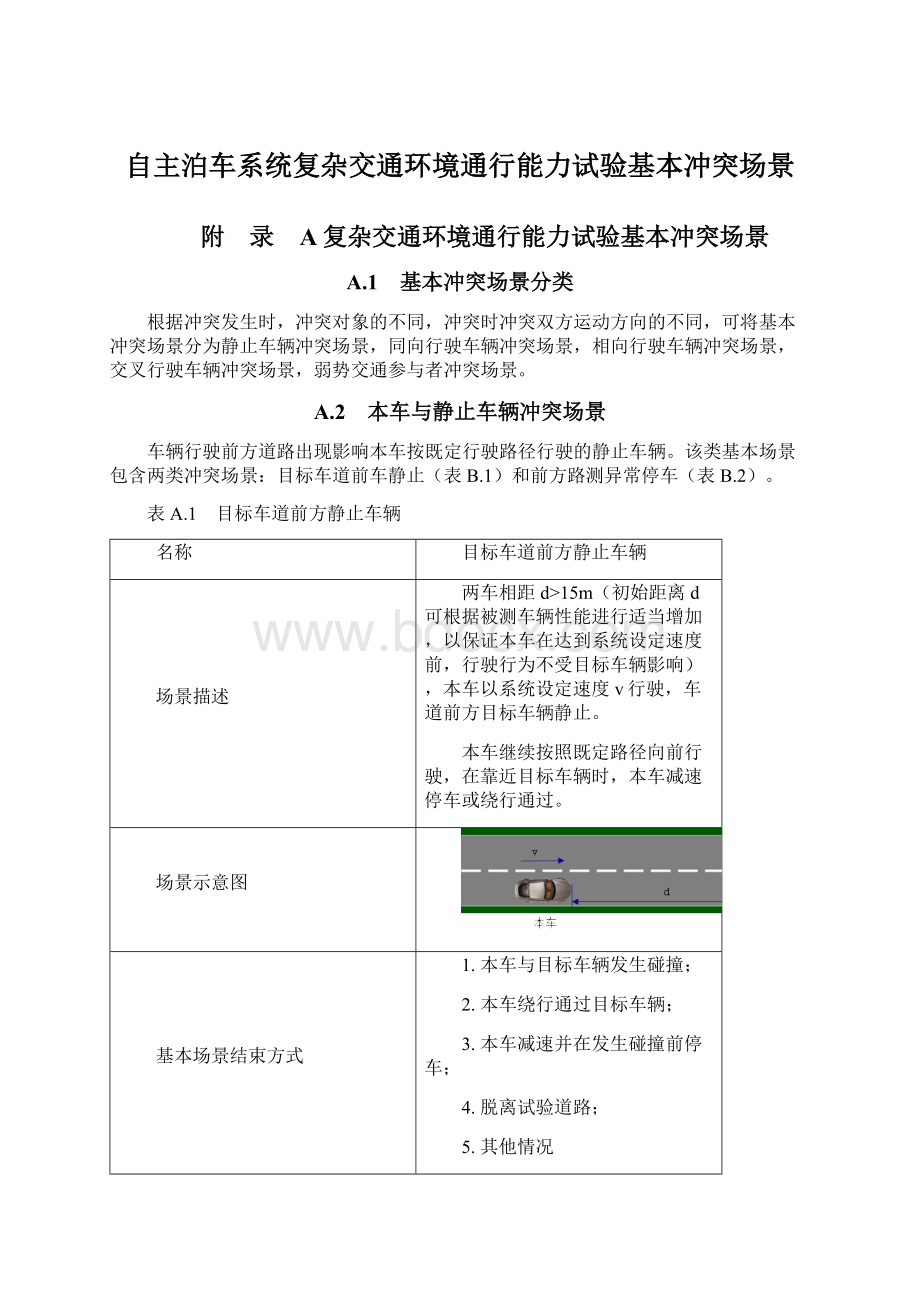 自主泊车系统复杂交通环境通行能力试验基本冲突场景Word格式文档下载.docx_第1页