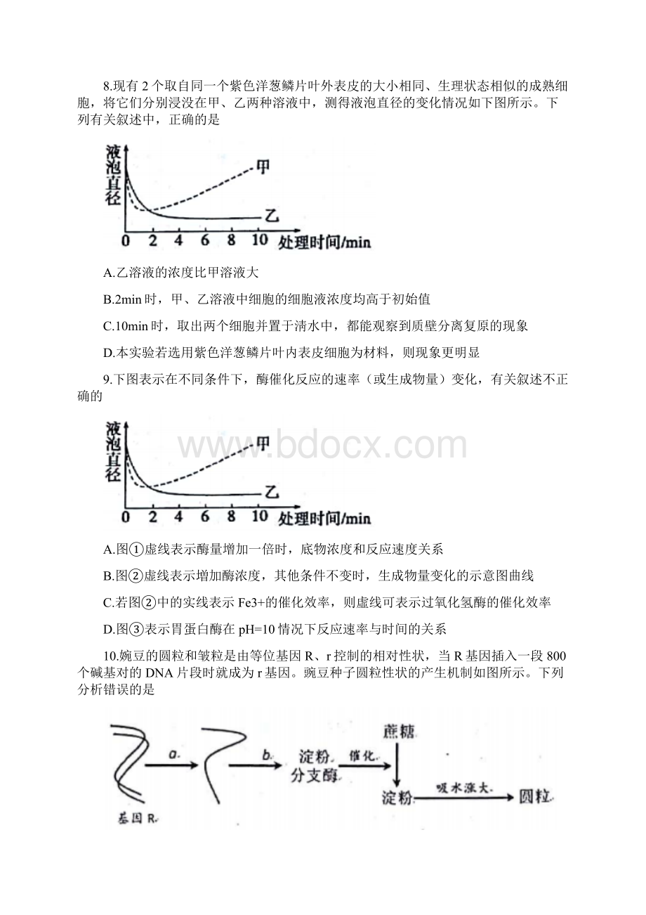 届天津市和平区高三上学期期末考试生物试题.docx_第3页