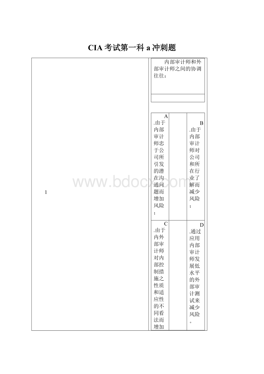 CIA考试第一科a冲刺题Word格式.docx_第1页