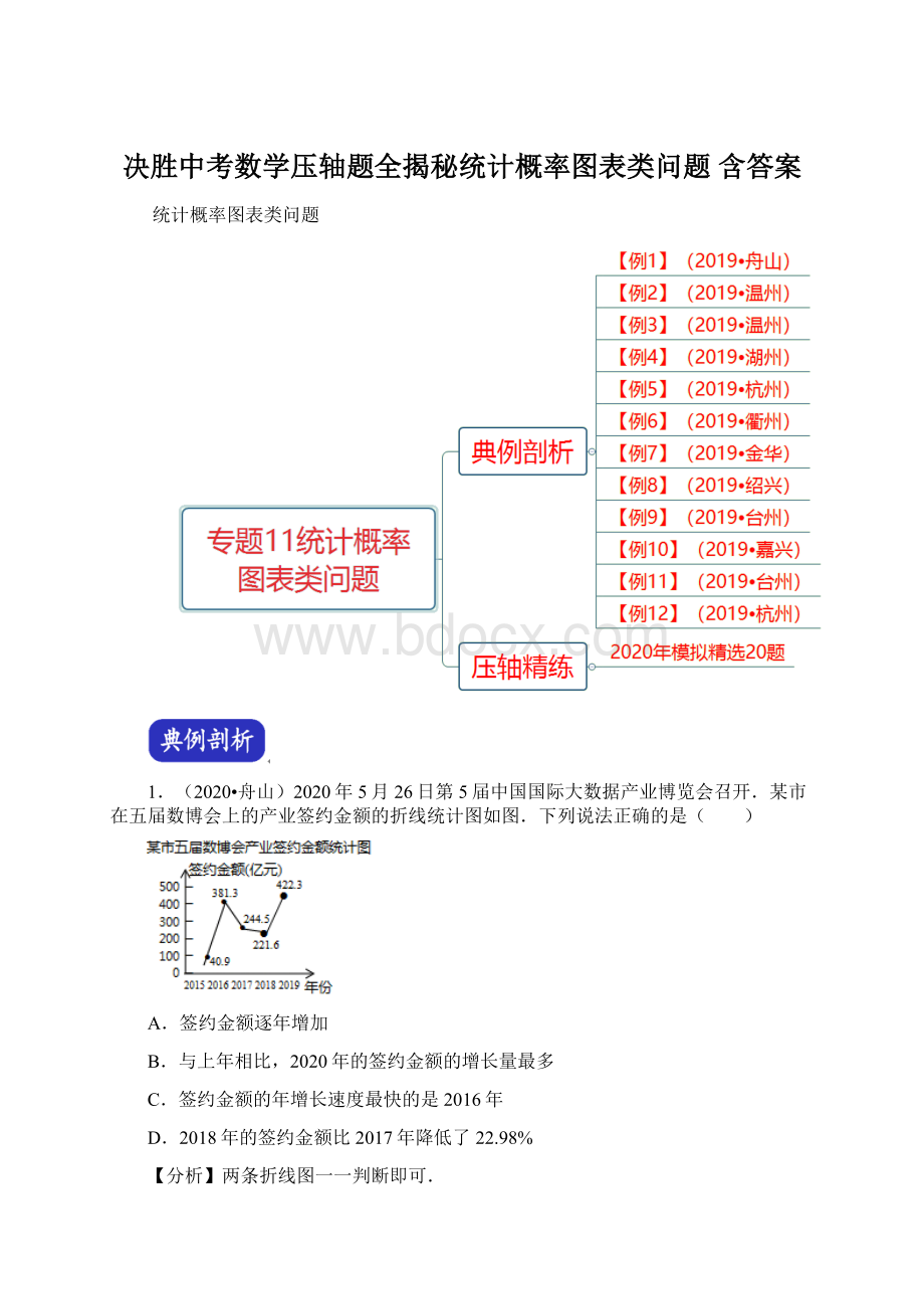 决胜中考数学压轴题全揭秘统计概率图表类问题 含答案.docx_第1页