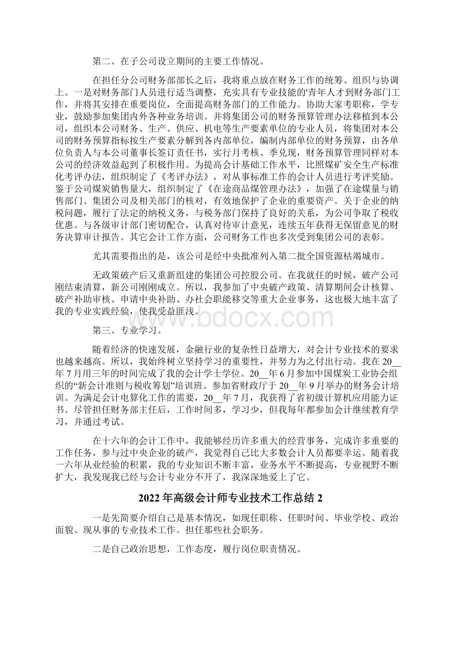 高级会计师专业技术工作总结.docx_第2页