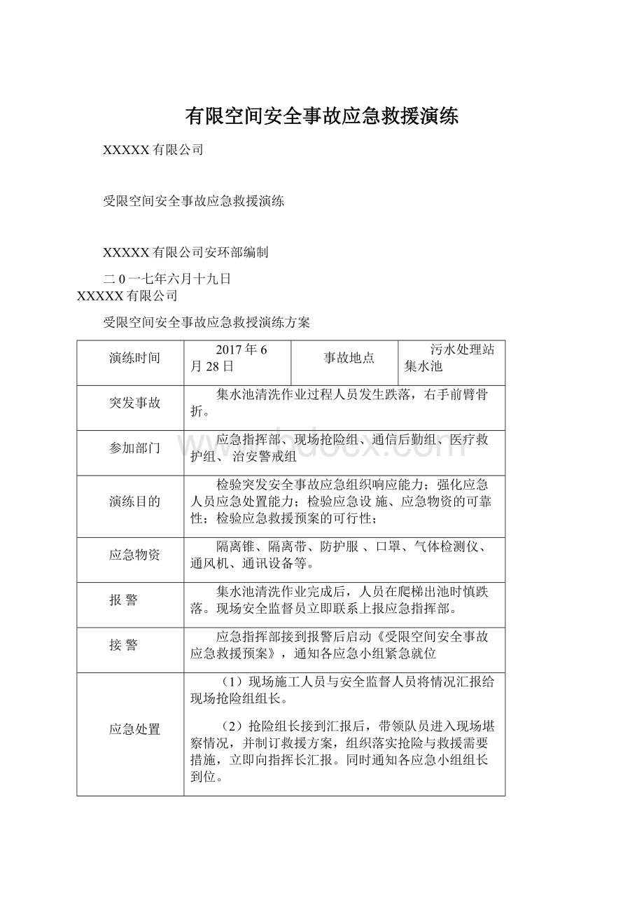 有限空间安全事故应急救援演练.docx_第1页